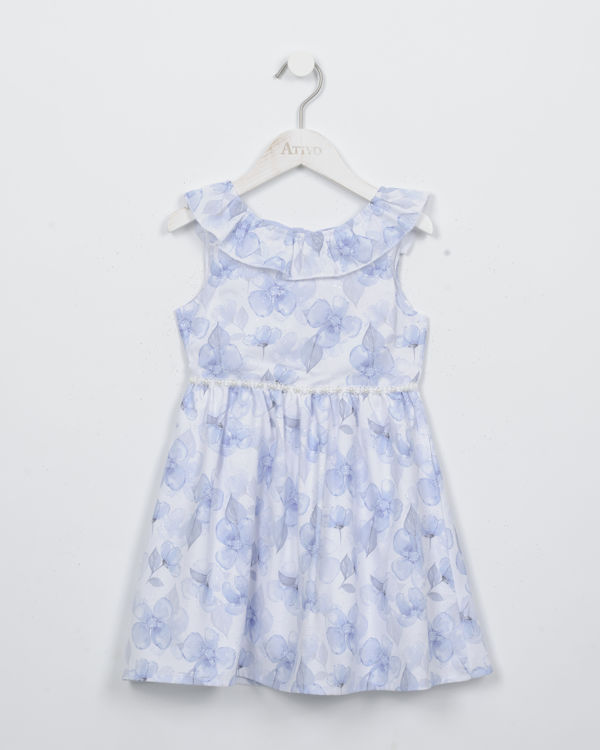 Picture of JH4460 GIRLS DRESS WITH PEARLS AND FRILL COLLAR